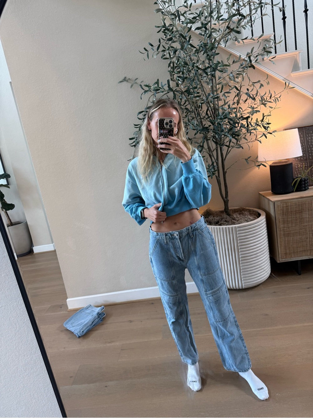 Agolde Light Blue Boyfriend Jeans Cooper cargo jeans